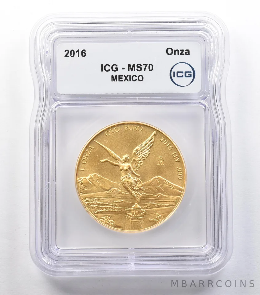 2016 Mo Mexico 1 Onza Gold Libertad MS70 ICG a2549