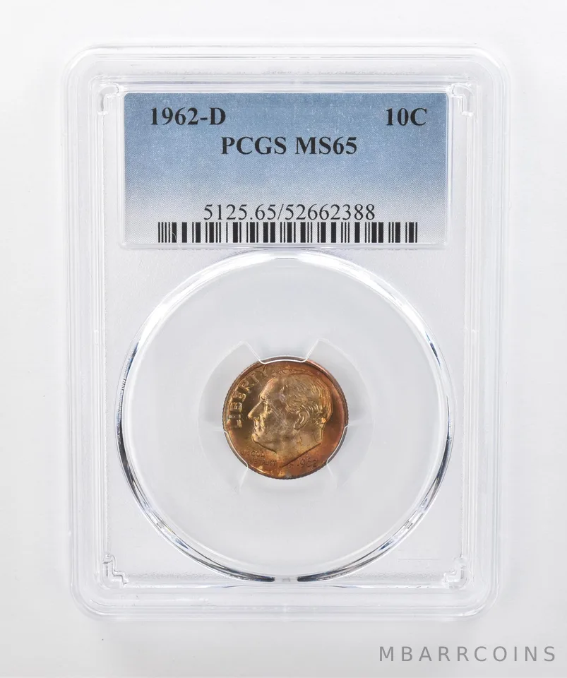 1962-D Roosevelt Dime MS65 PCGS Beautiful Tone *1283