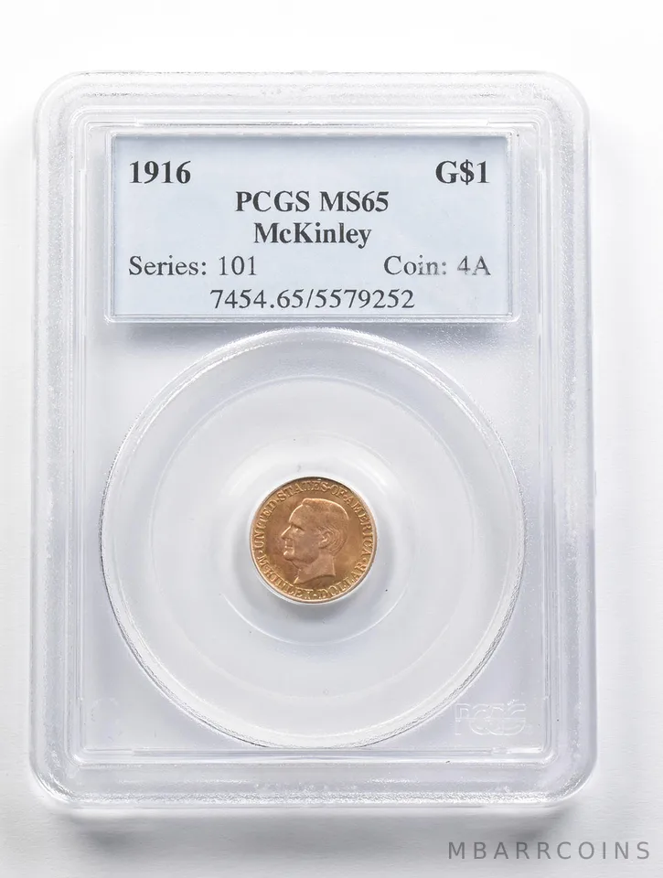 MS65 1916 $1 McKinley Gold Dollar PCGS *3479