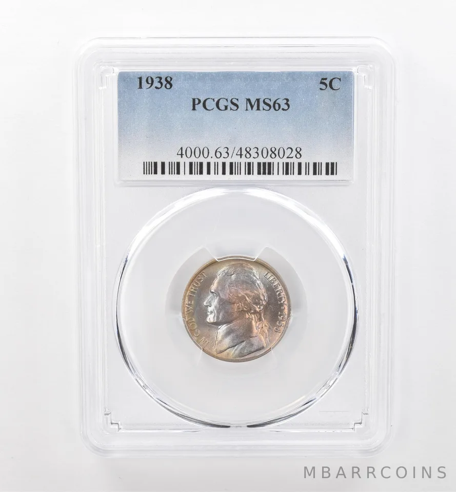 1938 Jefferson Nickel MS63 PCGS Beautiful Tone *1794