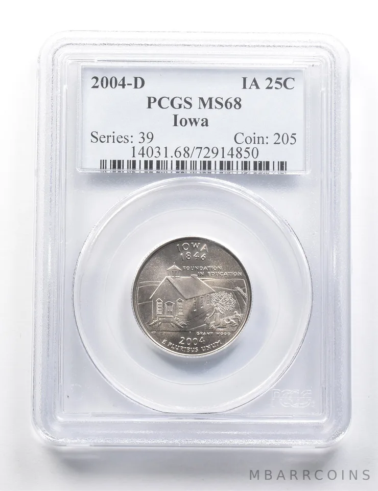 2004-D Washington State Quarter Iowa MS68 PCGS a9404