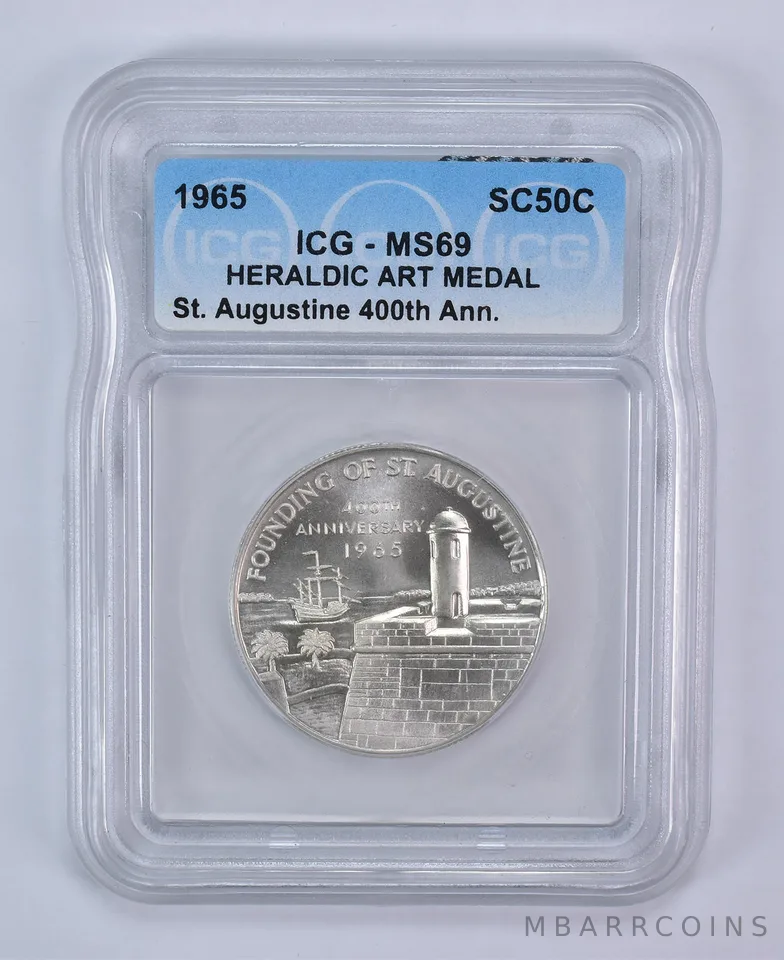 1965 So Called Half Dollar St Augustine 400th Anniversary MS69 ICG