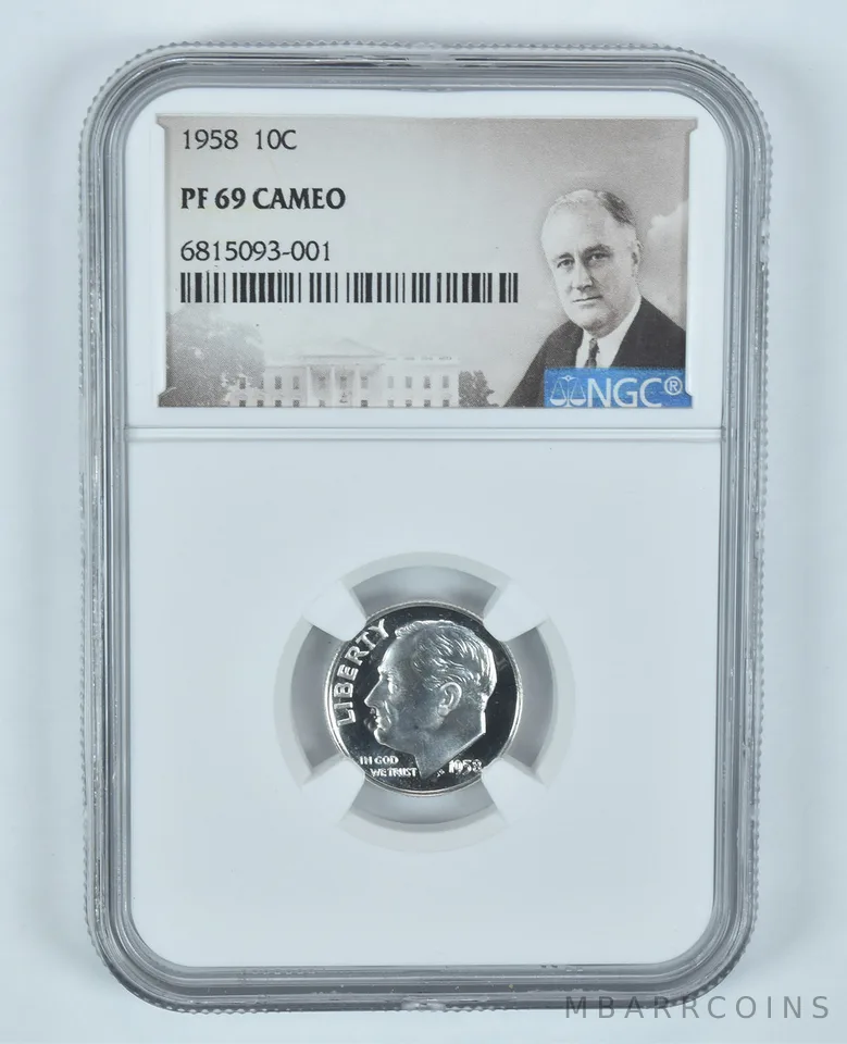 1958 Roosevelt Dime PF69 CAM NGC Special Label