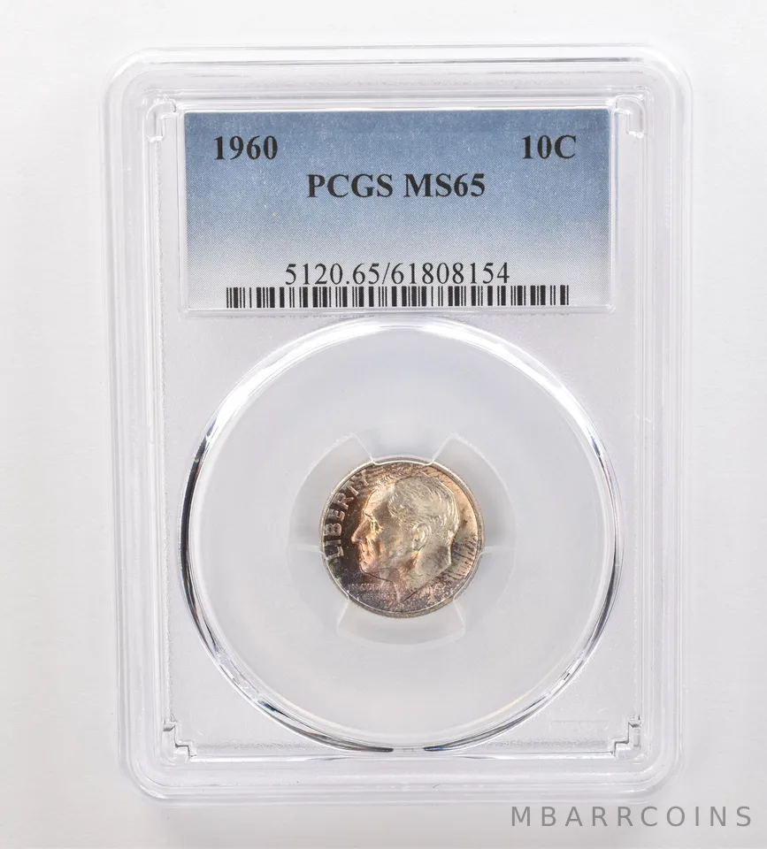 1960 Roosevelt Dime MS65 PCGS Beautiful Tone *3303