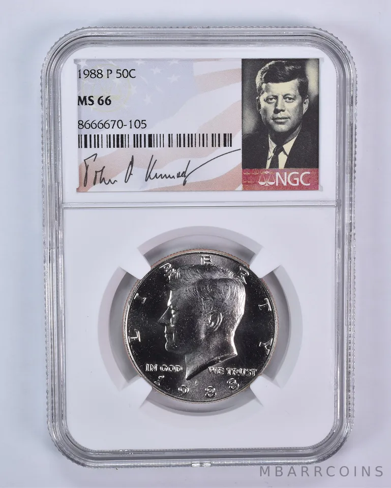 1988-P Kennedy Half Dollar MS66 NGC Signature Label