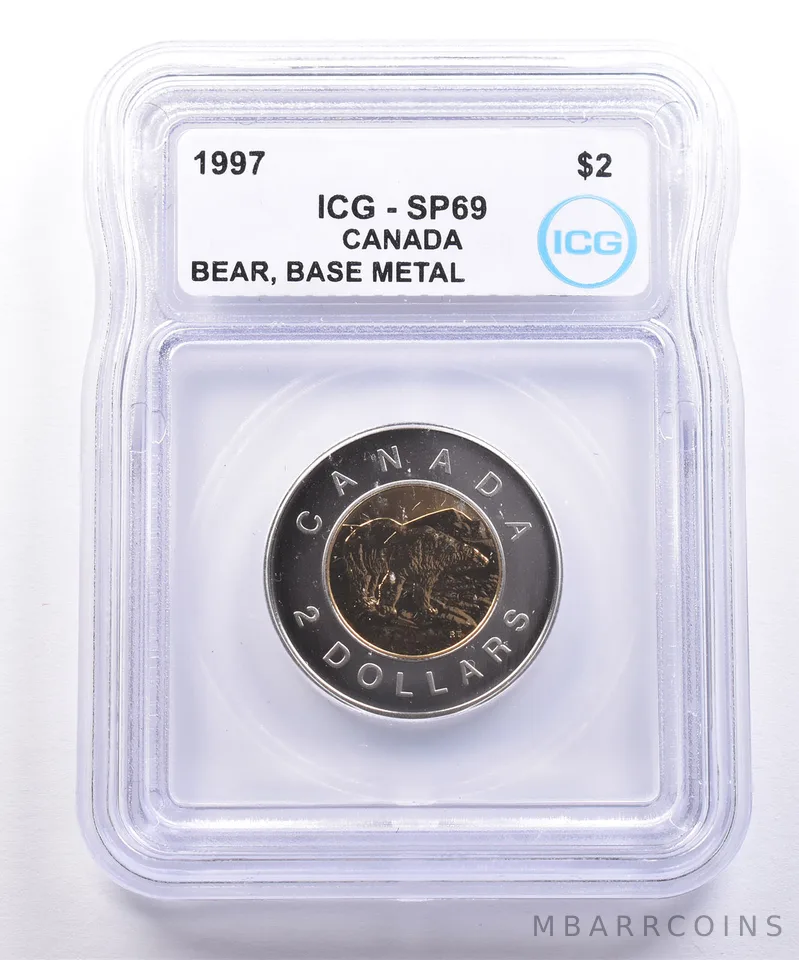 1997 Canada 2 Dollars Polar Bear SP69 ICG