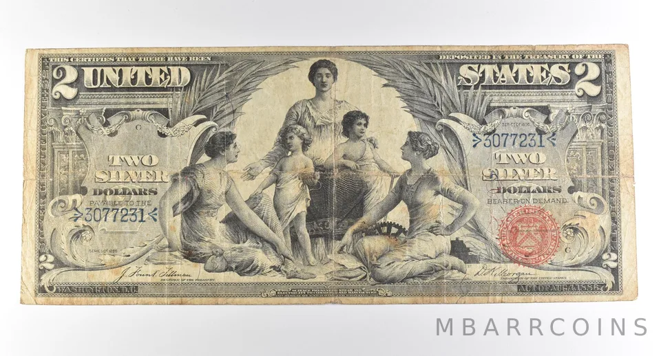 1896 $2 Silver Certificate Large Note Red Seal *3739
