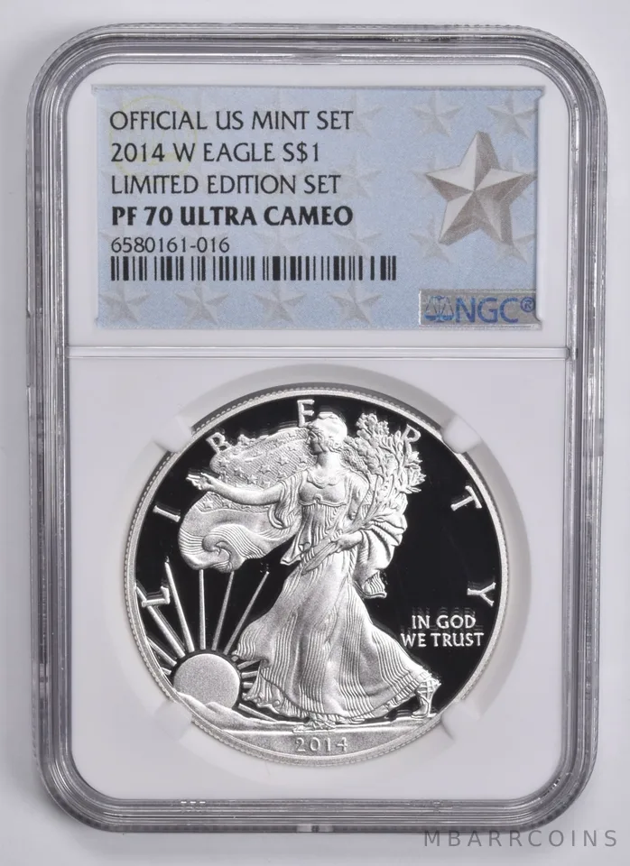 2014-W American Silver Eagle Limited Edition PF70 UCAM NGC West Point Lbl