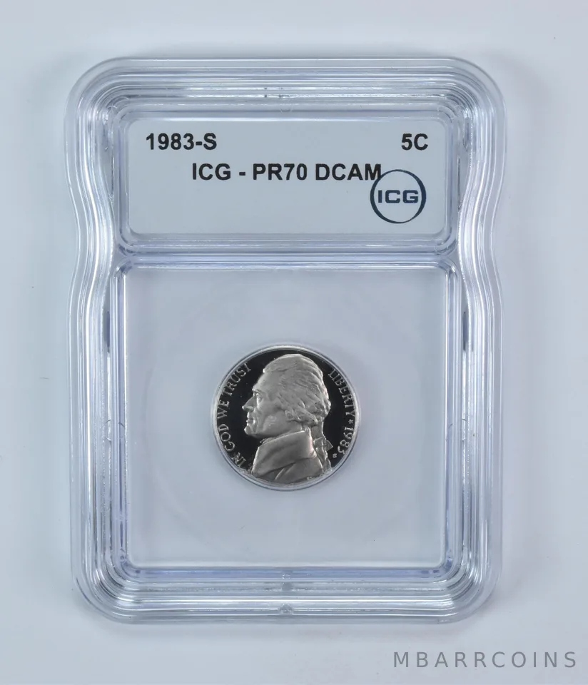 1983-S Jefferson Nickel PR70 DCAM ICG