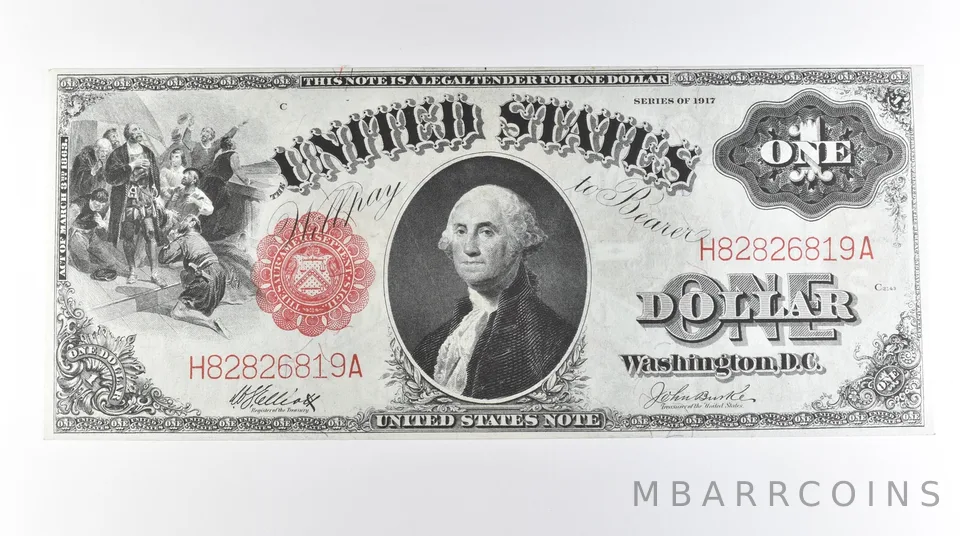 1917 $1 Legal Tender Large Note Red Seal FR#37 *0654