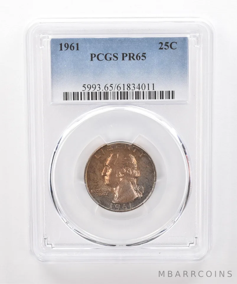 1961 Washington Quarter PR65 PCGS Beautiful Tone *1908