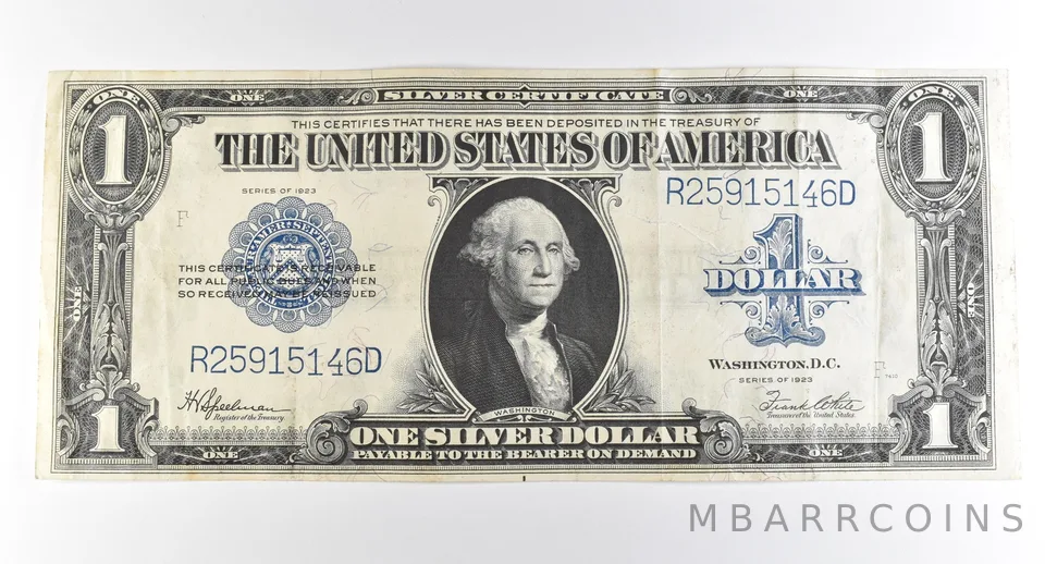 1923 $1 Silver Certificate Large Note Blue Seal *3688