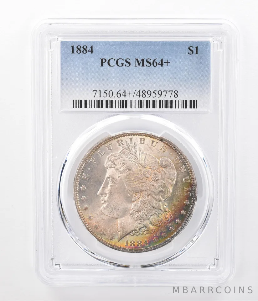 1884 Morgan Silver Dollar MS64+ PCGS Peripheral Tone *7475