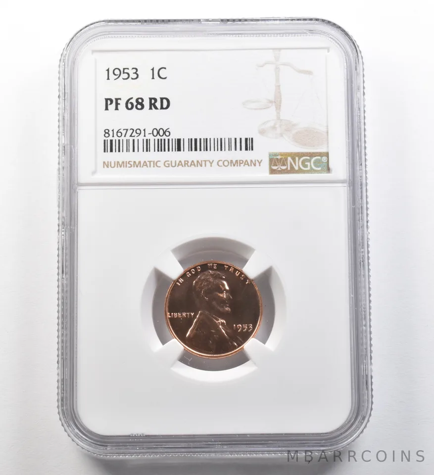 1953 Lincoln Wheat Cent PF68 RD NGC *8105