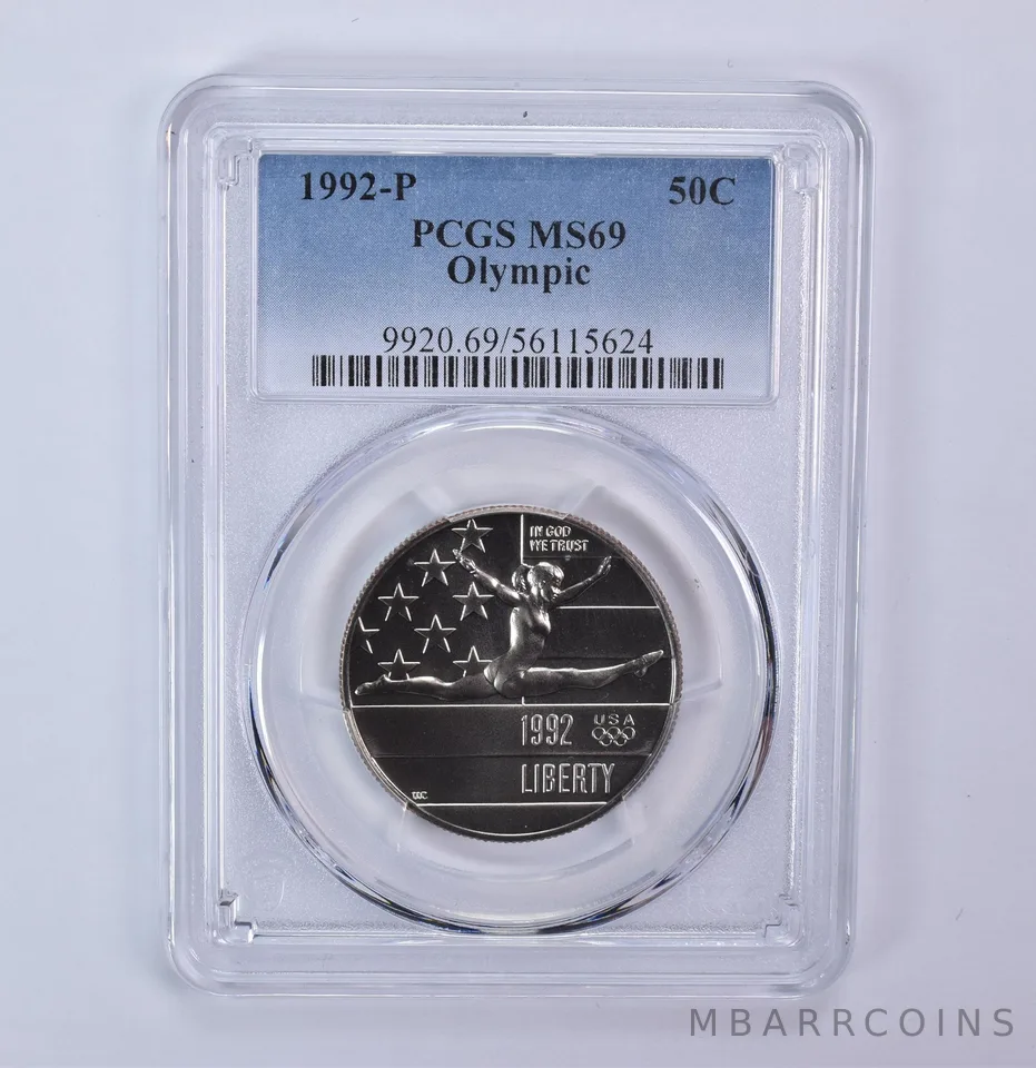 1992-P Olympic Gymnastics Commemorative Half Dollar MS69 PCGS