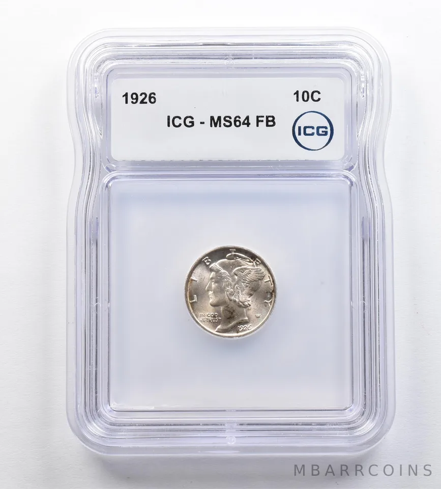 1926 Mercury Dime MS64 FB ICG *9574
