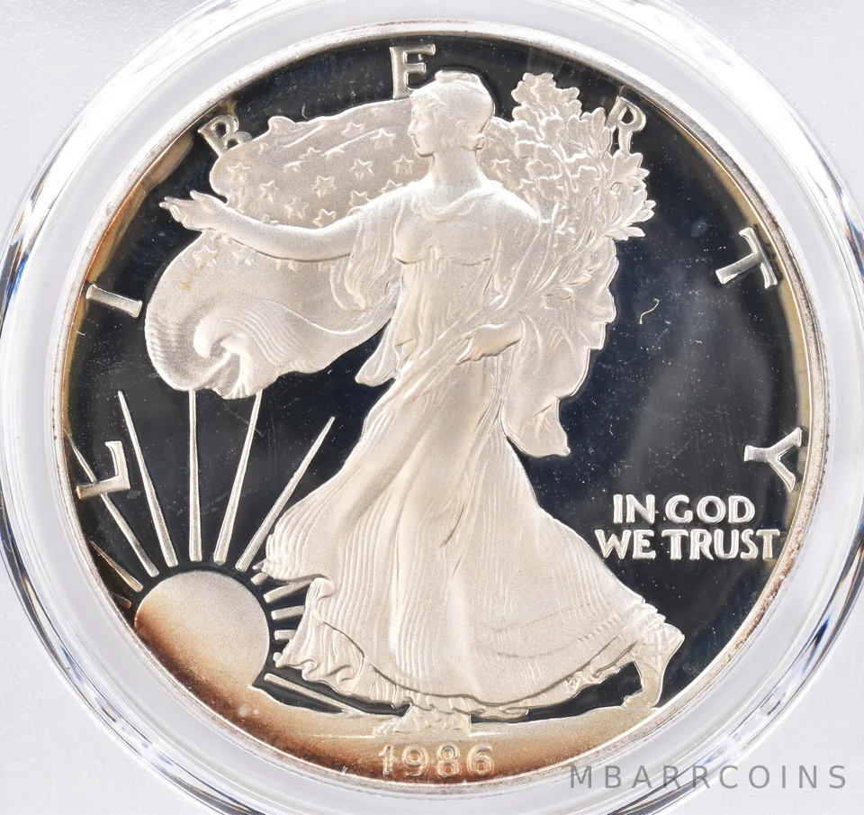 1986-S American Silver Eagle PR68 DCAM PCGS Beautiful Tone *1544
