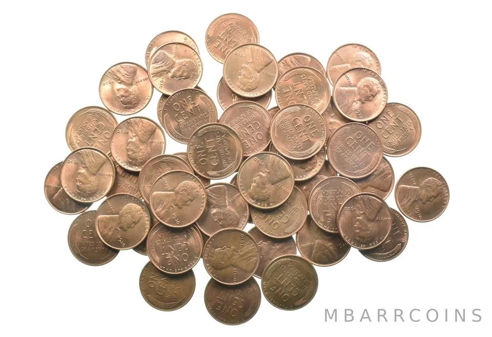 Lot of (50) 1930 BU Lincoln Wheat Cents Roll a1070
