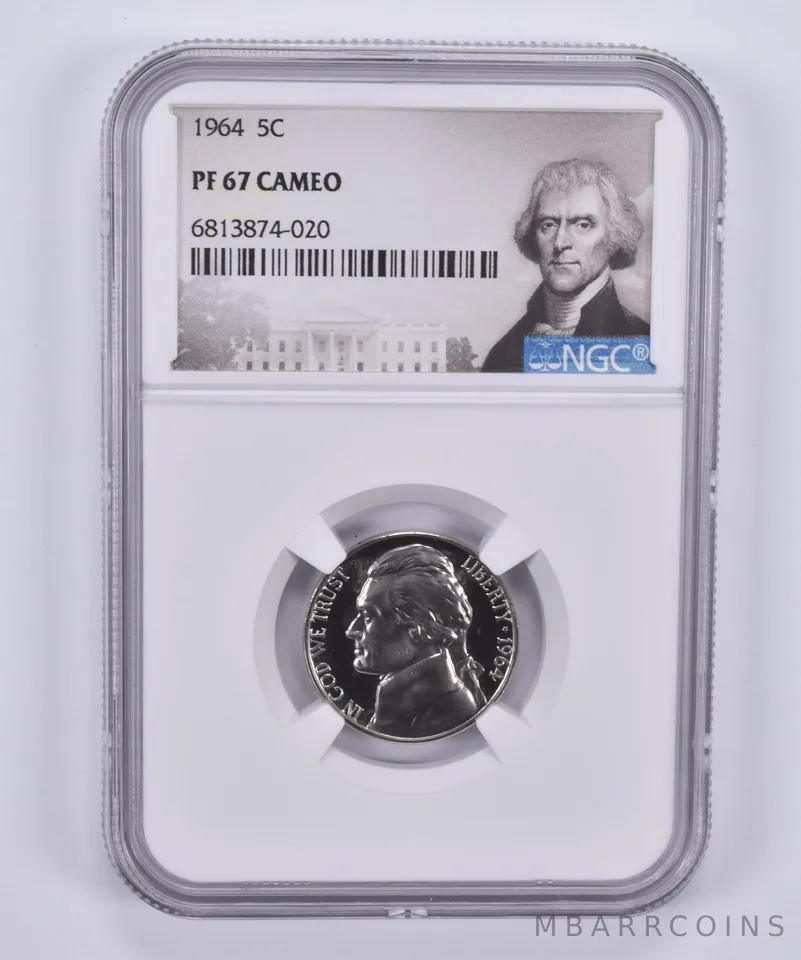 1964 Jefferson Nickel 5c PF67 Cam NGC Special Label