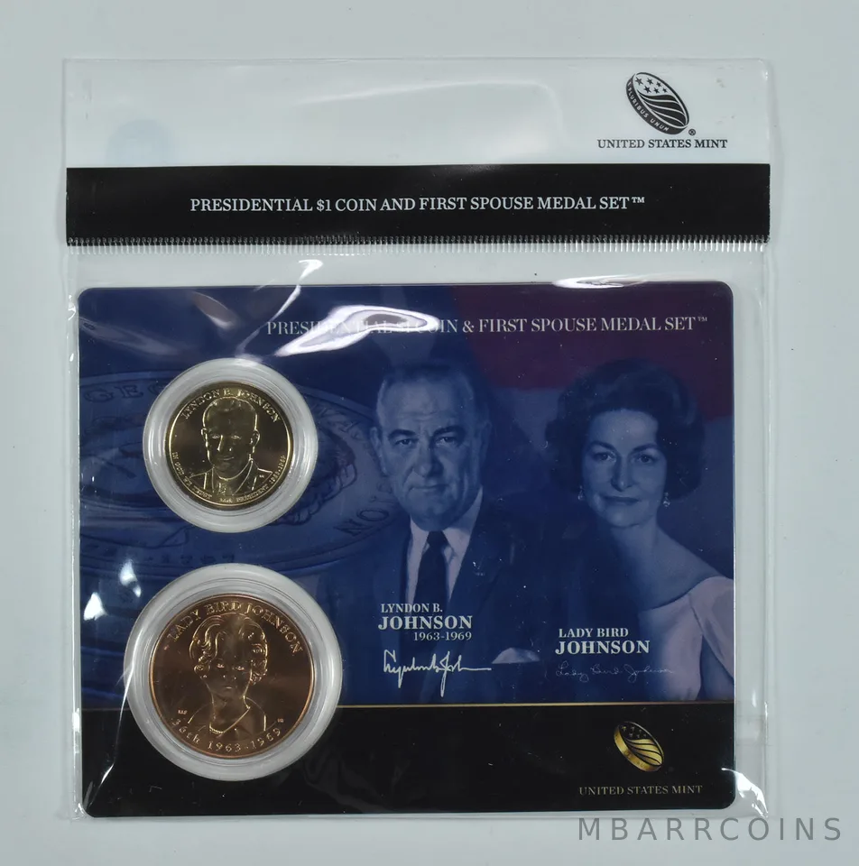 2015 Presidential $1 & First Spouse Medal Set Lyndon B & Lady Bird Johnson