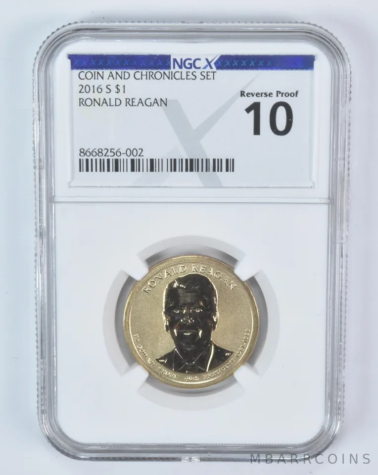 2016-S Ronald Reagan $1 Coin & Chronicles Reverse Proof 10 NGC X NGCX