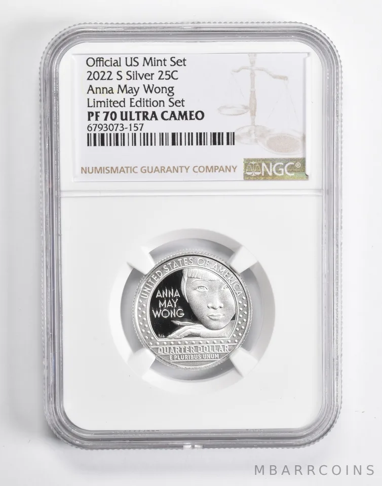 2022-S Silver Anna May Wong Quarter Limited Edition PF70 UCAM NGC