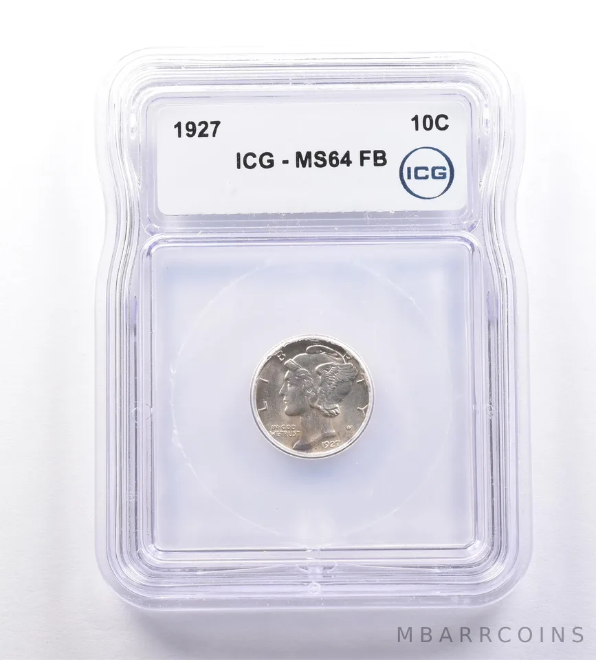 1927 Mercury Dime MS64 FB ICG *9218