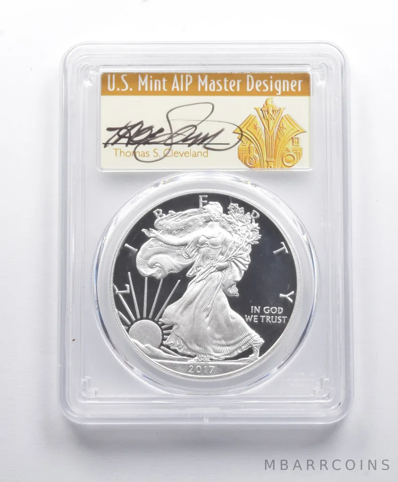 PR70DCAM 2017-W American Silver Eagle FDOI Signed Cleveland PCGS *8821