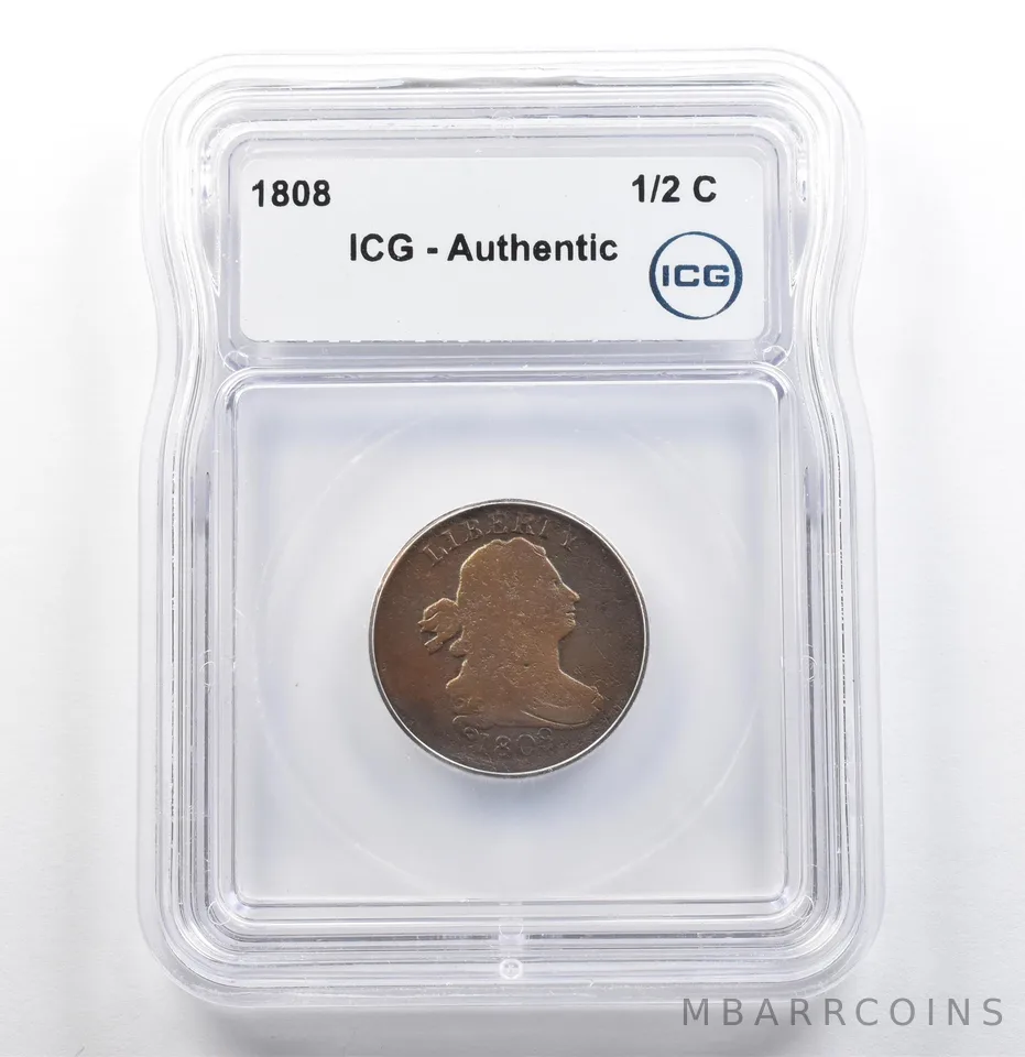 1808 Draped Bust Half Cent Authentic ICG *6827