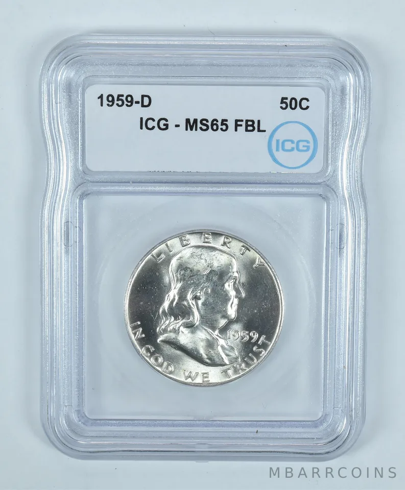 1959-D Franklin Half Dollar MS65 FBL ICG