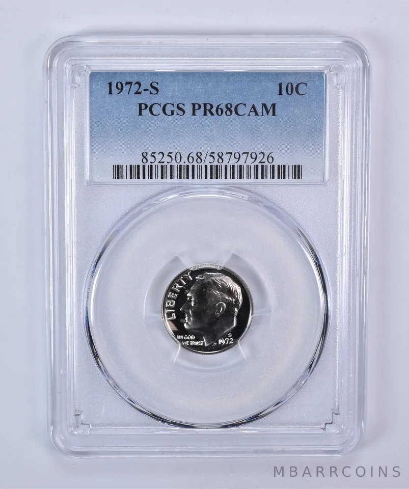 1972-S Roosevelt Dime PR68 CAM PCGS Blue Label