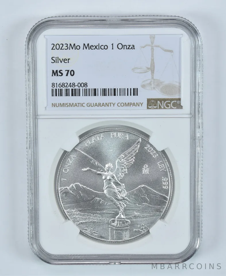 2023 Mo Mexico 1 Onza Silver Libertad MS70 NGC Brown Label