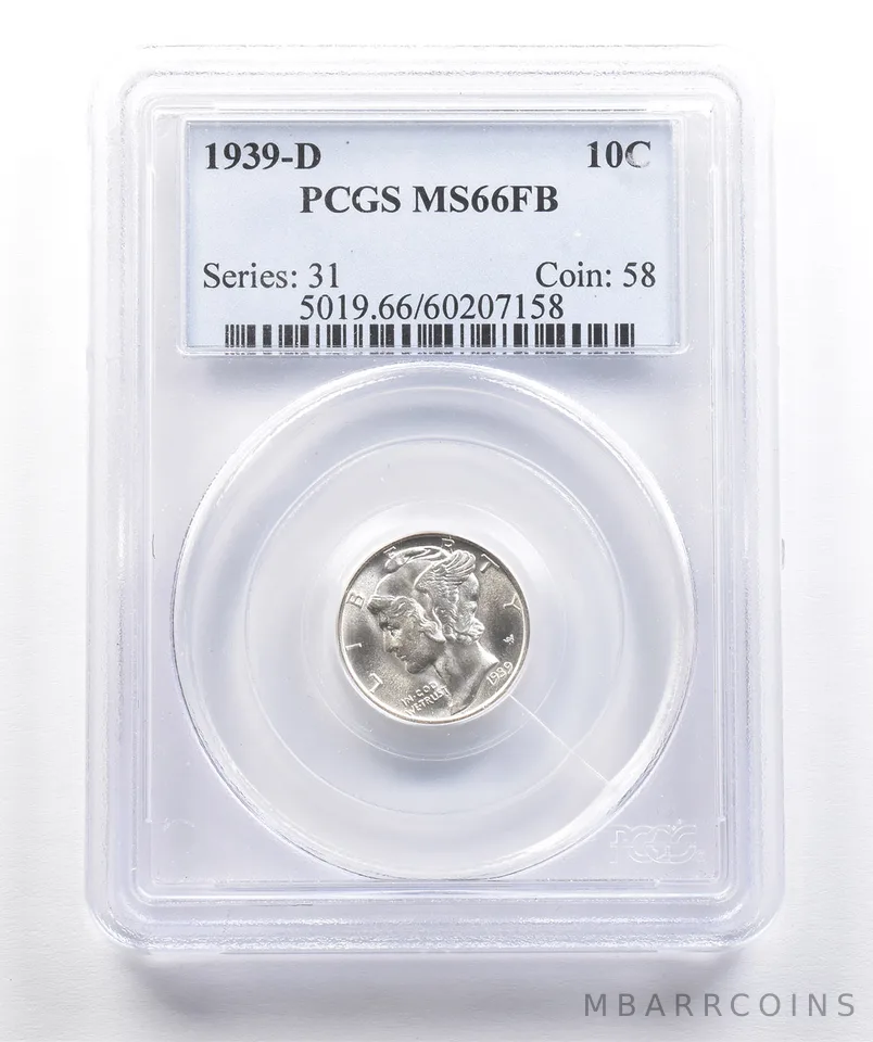 1939-D Mercury Dime MS66 FB PCGS *7416