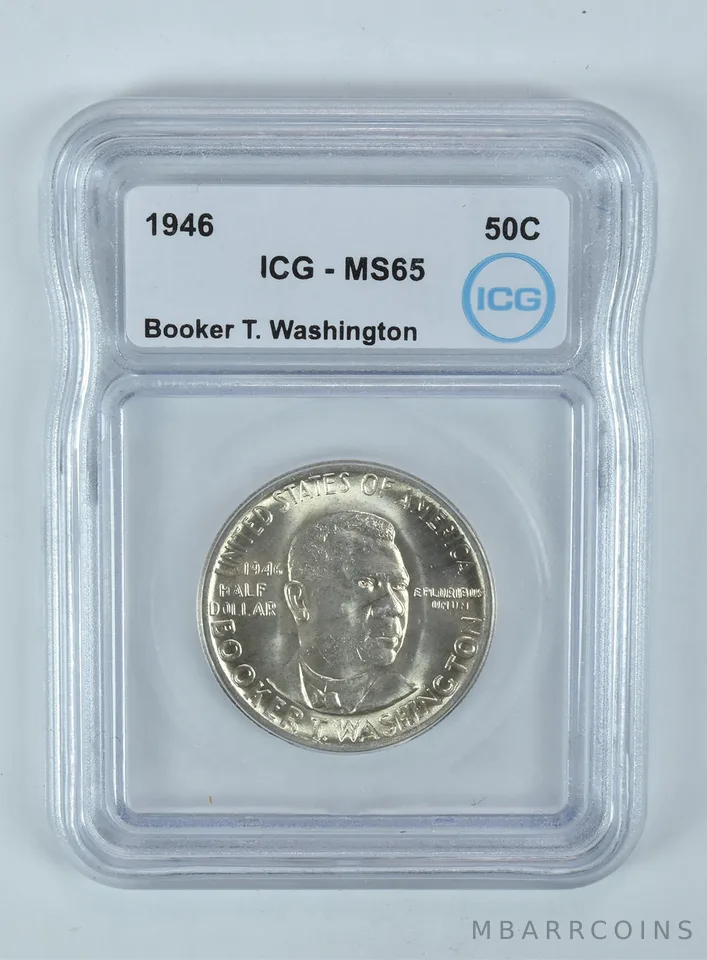 1946 Booker T Washington Commemorative Half Dollar MS65 ICG