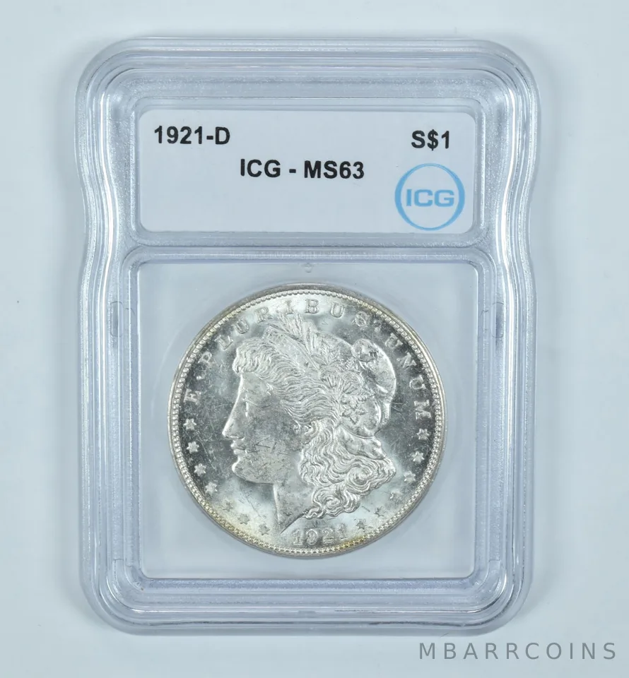 1921-D Morgan Silver Dollar MS63 ICG