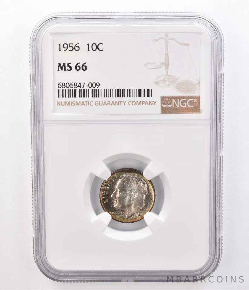 1956 Roosevelt Dime MS66 NGC Beautifully Toned *8630