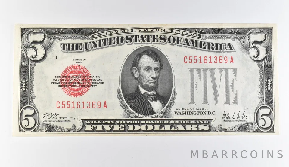 1928 A $5 Legal Tender Red Seal *9735