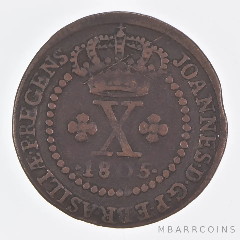 Better Date - 1805 Brazil 10 Reis World Coin *334