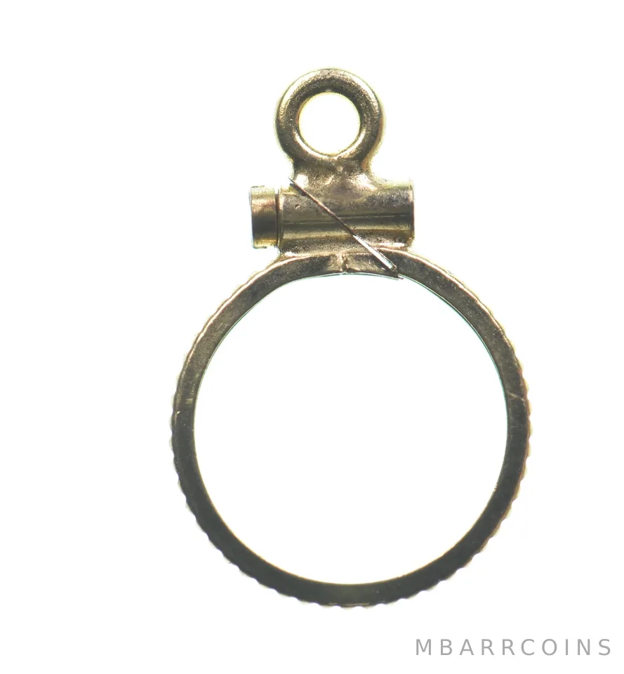 12K 10mm Gold Filled Token Coin Bezel Pendant Frame Edge *1420