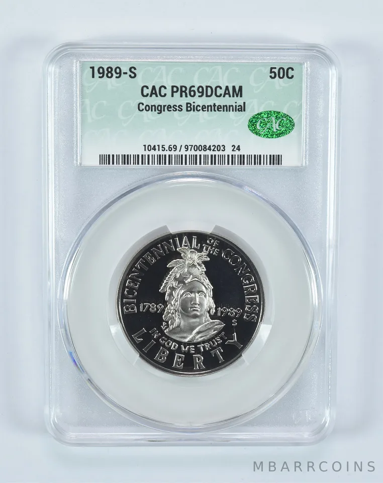1989-S Congress Bicentennial Commemorative Half Dollar PR69 DCAM CAC CACg