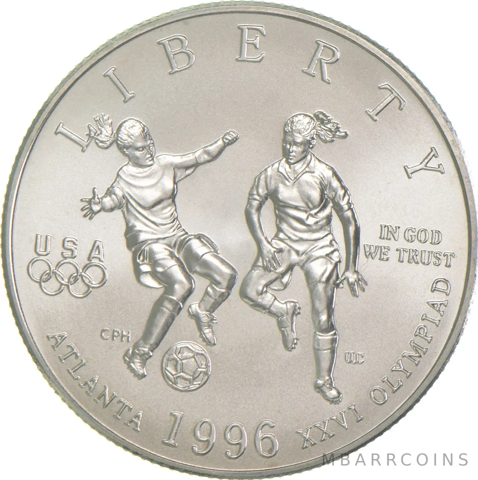 1996 Unc Olympic Soccer Commemorative Half Dollar