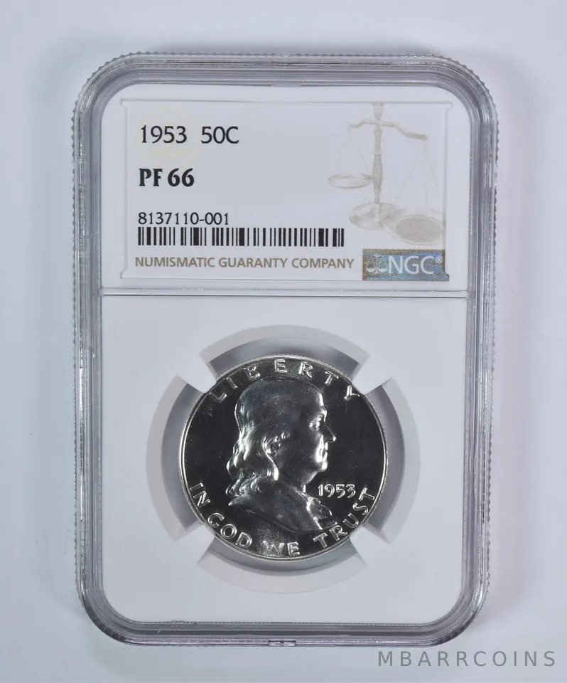 1953 Franklin Half Dollar PF66 NGC Brown Label