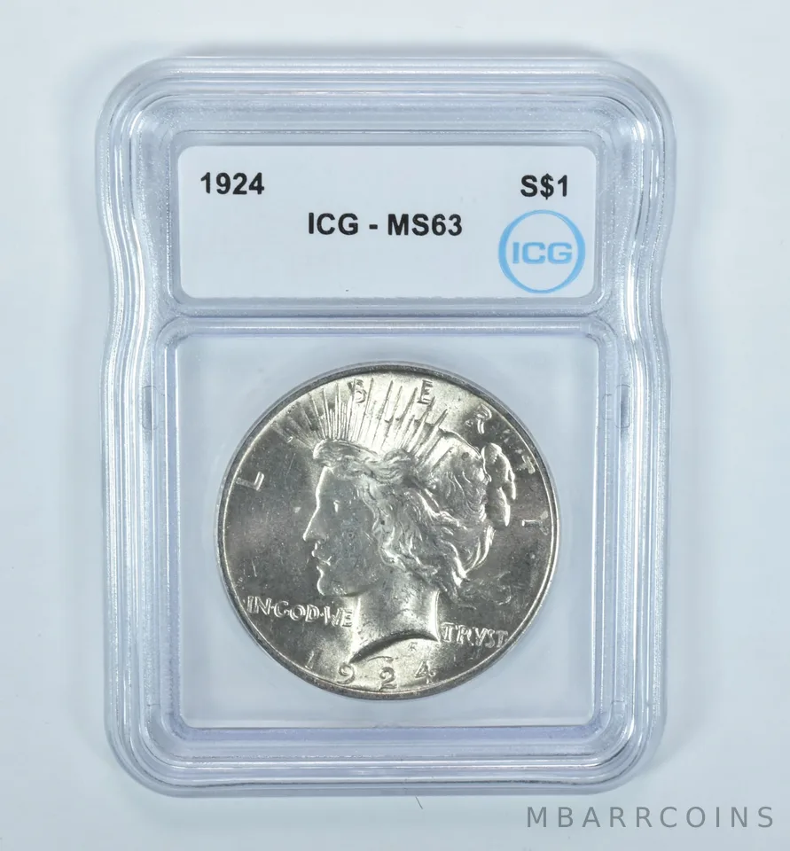 1924 Peace Silver Dollar MS63 ICG