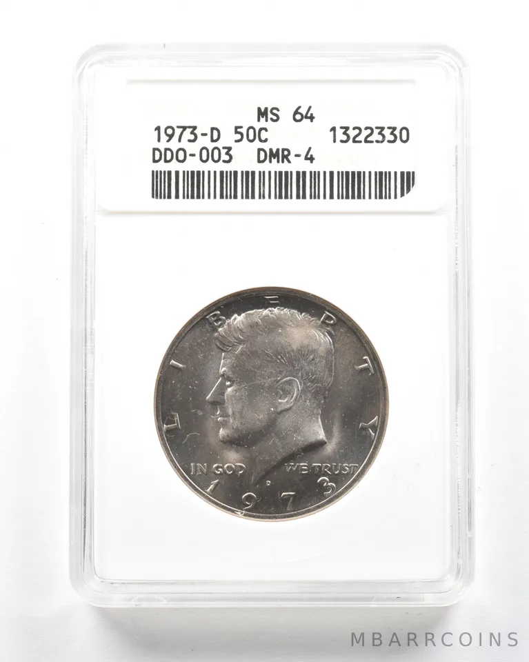 1973-D Kennedy Half Dollar DDO-003 DMR-4 MS64 ANACS a2007