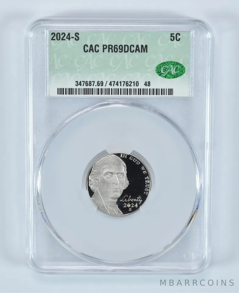 2024-S Jefferson Nickel PR69 DCAM CAC CACg