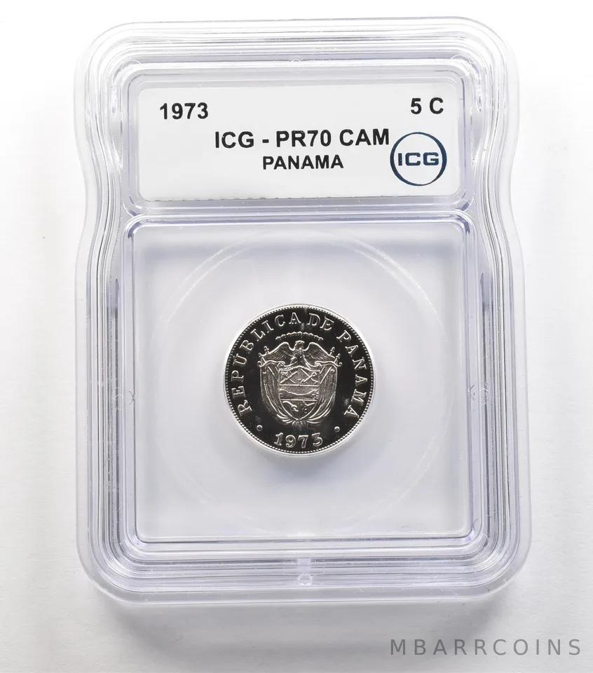 1973 Panama 5 Centesimos PR70 CAM ICG a6732