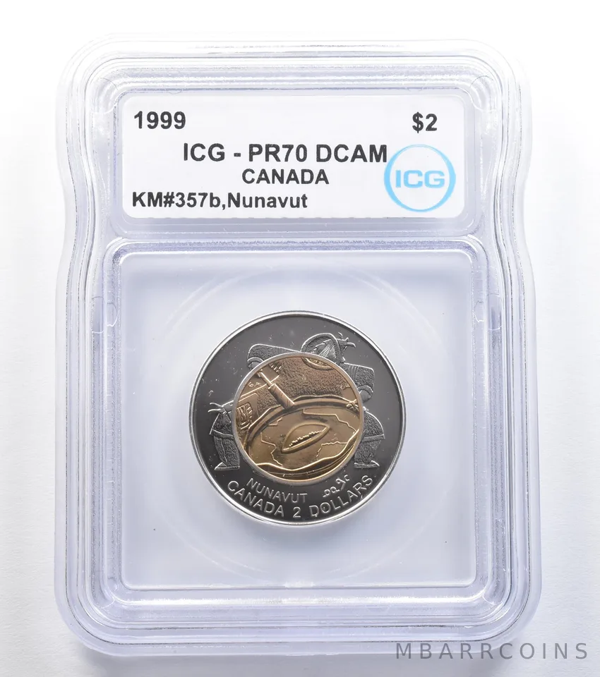 1999 Canada 2 Dollars Nunavut KM#357b PR70 DCAM ICG *7827