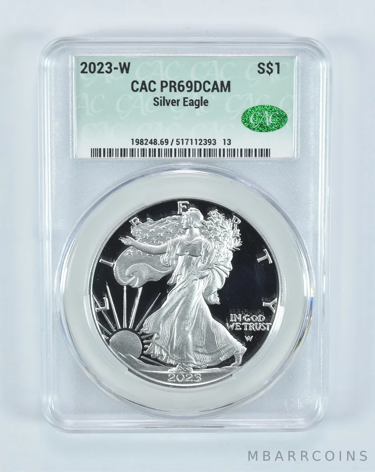 2023-W American Silver Eagle PR69 DCAM CAC CACg