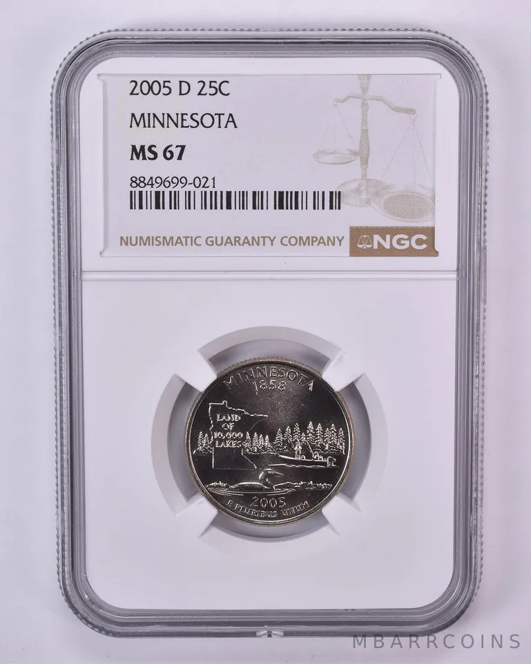 2005-D Washington State Quarter Minnesota MS67 NGC Brown Label