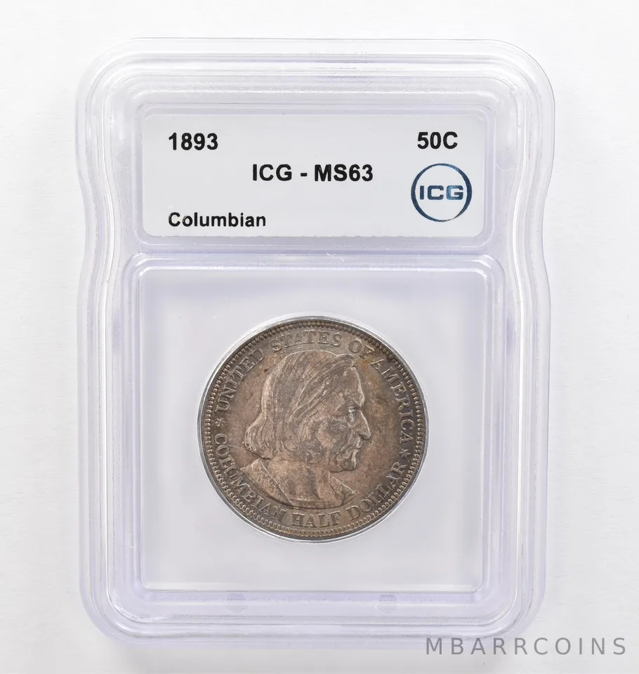 1893 Columbian Exposition Half Dollar MS63 ICG Beautiful Tone *0243